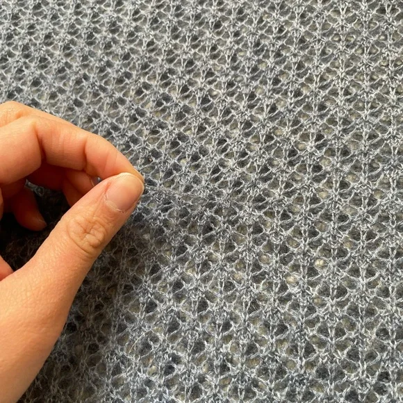 Garnet Hill Featherweight Cashmere Cropped Boxy Sweater XS Relaxed Fit Blue - Picture 6 of 8